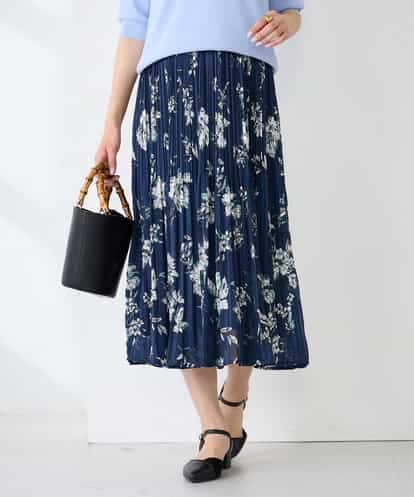 K2HGD36059 a.v.v 【洗える】フラワープリントランダムプリーツスカート