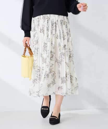 K2HGD36059 a.v.v 【洗える】フラワープリントランダムプリーツスカート