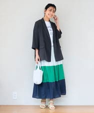 K2HGD38059 a.v.v(アー・ヴェ・ヴェ) 2WAYリバーシブルシャーリングフレアスカート グリーン