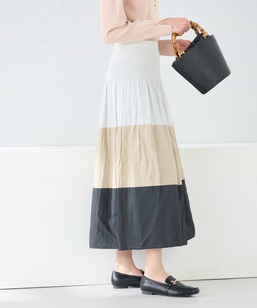 K2HGD38059 a.v.v(アー・ヴェ・ヴェ) 2WAYリバーシブルシャーリングフレアスカート グリーン