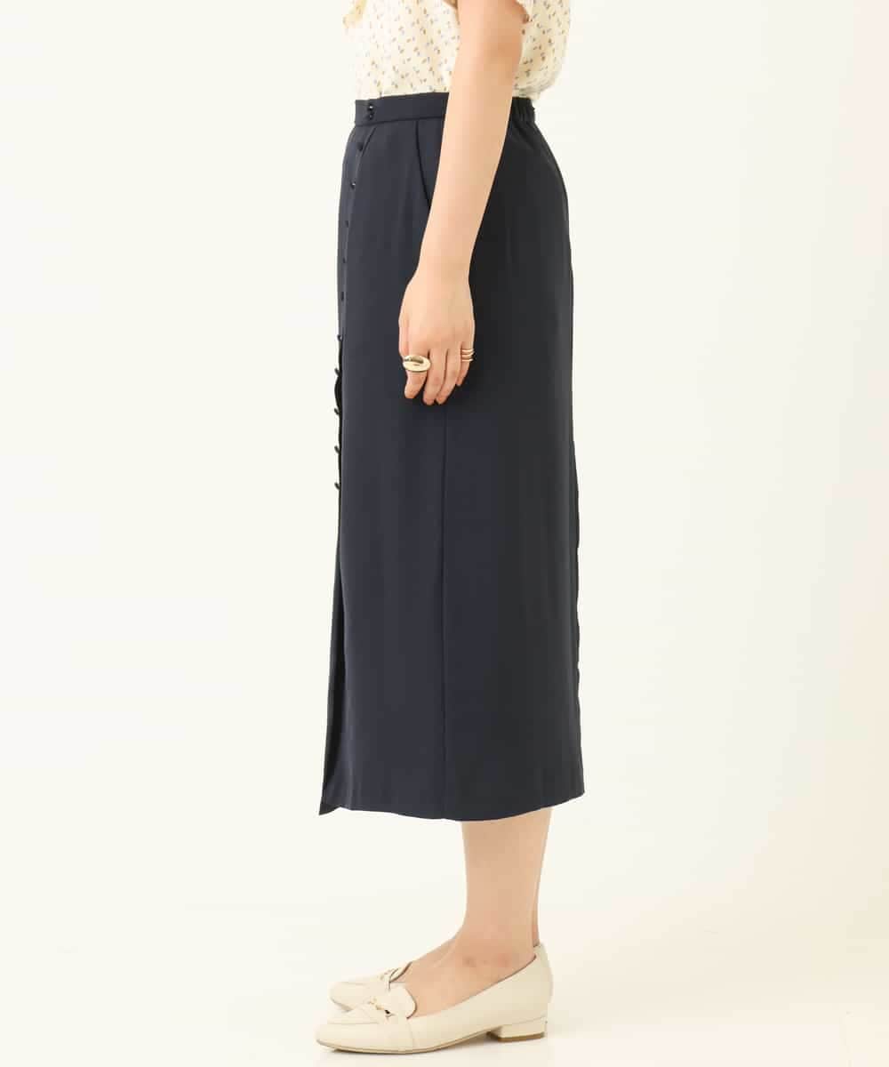 K2HGP45049 a.v.v(アー・ヴェ・ヴェ) 【セットアップ対応/接触冷感シリーズ】ラップ風スカート ネイビー