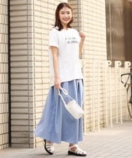 K2HGS13059 a.v.v(アー・ヴェ・ヴェ) 撥水タックフレアスカート ネイビー