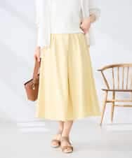 K2HHD31049 a.v.v(アー・ヴェ・ヴェ) 【洗える】フロントタックフレアスカート ライトイエロー