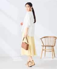 K2HHD31049 a.v.v(アー・ヴェ・ヴェ) 【洗える】フロントタックフレアスカート ライトイエロー