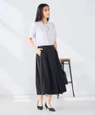 K2HHD31049 a.v.v(アー・ヴェ・ヴェ) 【洗える】フロントタックフレアスカート ライトイエロー