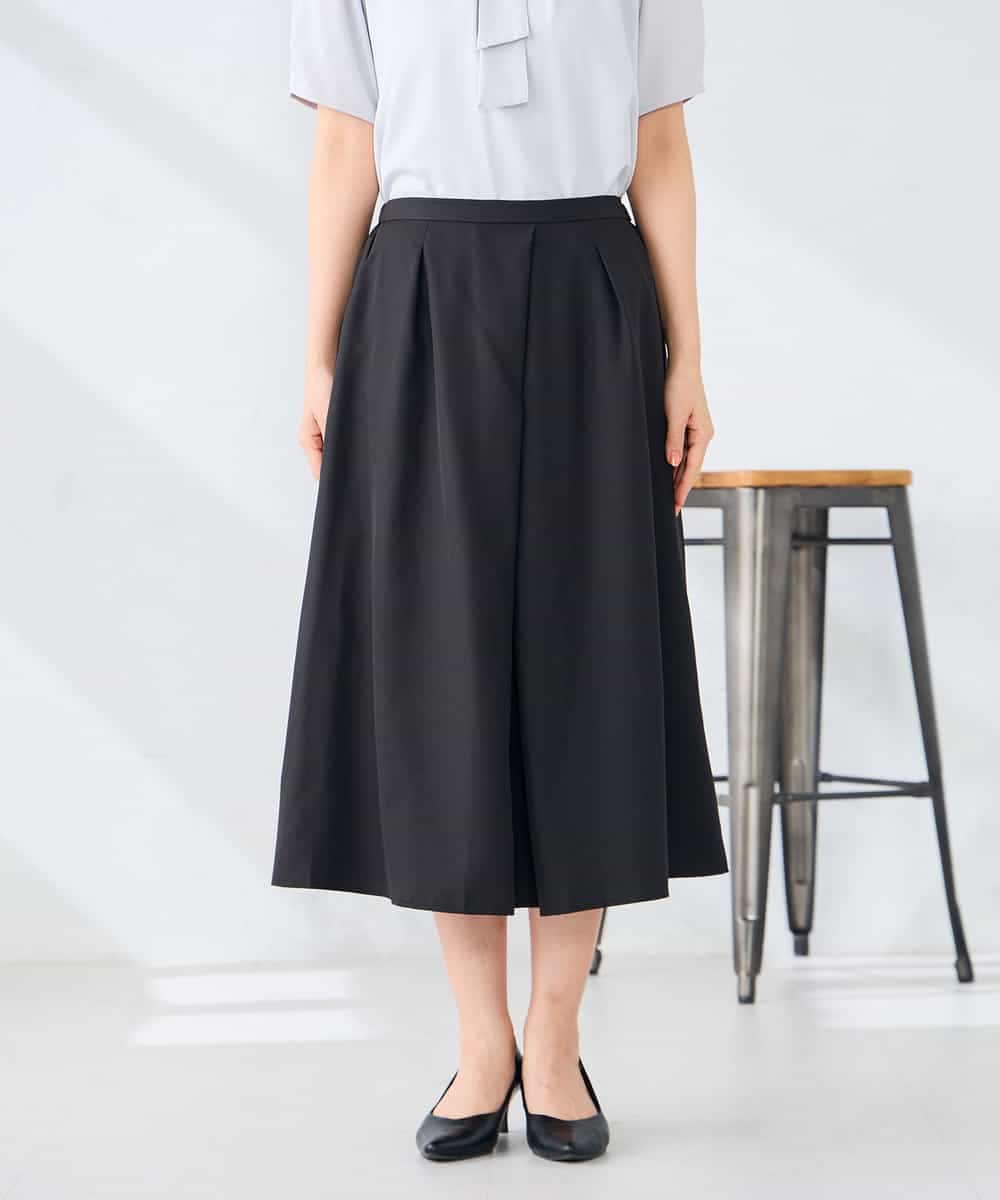 K2HHD31049 a.v.v(アー・ヴェ・ヴェ) 【洗える】フロントタックフレアスカート ライトイエロー