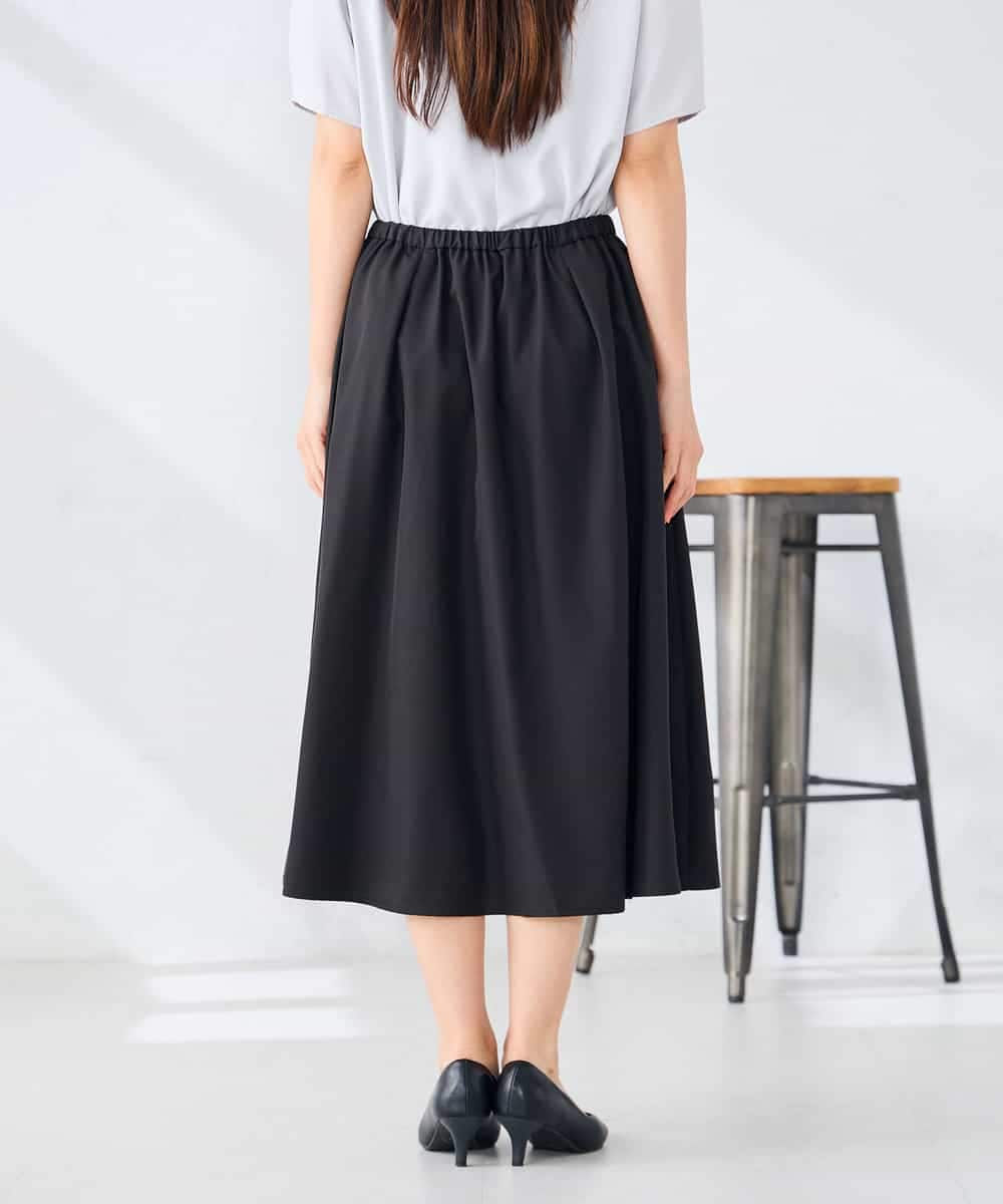 K2HHD31049 a.v.v(アー・ヴェ・ヴェ) 【洗える】フロントタックフレアスカート ライトイエロー