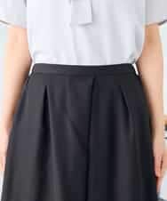 K2HHD31049 a.v.v(アー・ヴェ・ヴェ) 【洗える】フロントタックフレアスカート ライトイエロー