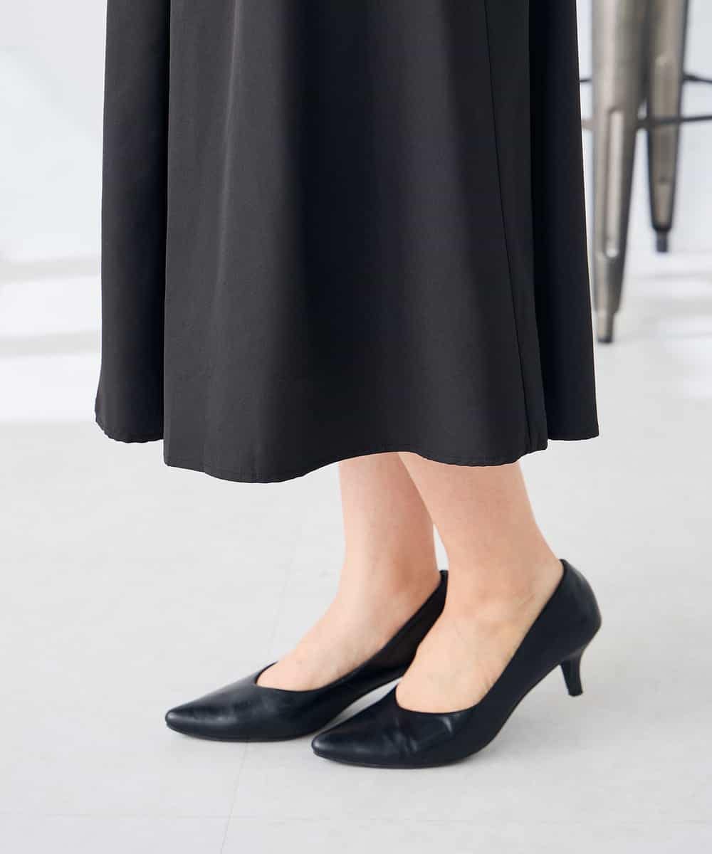 K2HHD31049 a.v.v(アー・ヴェ・ヴェ) 【洗える】フロントタックフレアスカート ライトイエロー