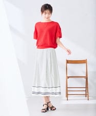 K2HHD33059 a.v.v(アー・ヴェ・ヴェ) 【洗える】パネル切替ドットスカート ホワイト