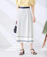 K2HHD33059 a.v.v(アー・ヴェ・ヴェ) 【洗える】パネル切替ドットスカート ホワイト