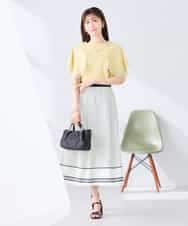 K2HHD33059 a.v.v(アー・ヴェ・ヴェ) 【洗える】パネル切替ドットスカート ホワイト