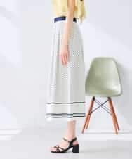 K2HHD33059 a.v.v(アー・ヴェ・ヴェ) 【洗える】パネル切替ドットスカート ホワイト