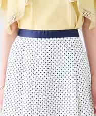 K2HHD33059 a.v.v(アー・ヴェ・ヴェ) 【洗える】パネル切替ドットスカート ホワイト