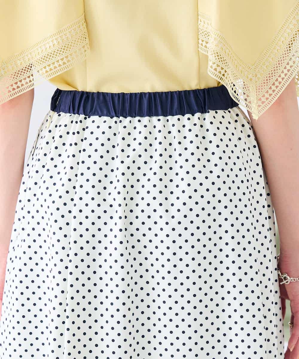 K2HHD33059 a.v.v(アー・ヴェ・ヴェ) 【洗える】パネル切替ドットスカート ホワイト