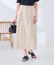 K2HHD40059 a.v.v(アー・ヴェ・ヴェ) 【洗える】リネンライクカーゴスカート ベージュ