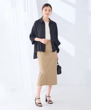 K2HHD41059 a.v.v(アー・ヴェ・ヴェ) ストレッチナロースカート ベージュ