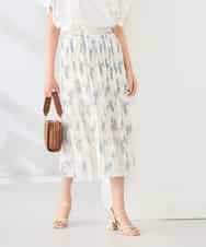 K2HHD43059 a.v.v(アー・ヴェ・ヴェ) 【洗える】フラワープリントランダムプリーツスカート ネイビー