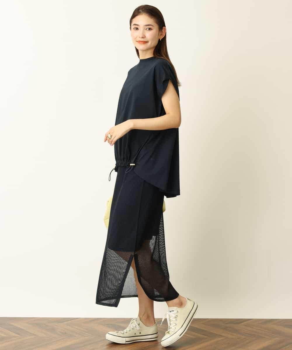 K2HHP39059 a.v.v(アー・ヴェ・ヴェ) メッシュニットナロースカート ネイビー