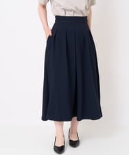 K2HHV27055 a.v.v(アー・ヴェ・ヴェ) 【洗える】タックフレアスカート ネイビー