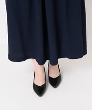 K2HHV27055 a.v.v(アー・ヴェ・ヴェ) 【洗える】タックフレアスカート ネイビー