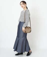 K2HJP02059 a.v.v(アー・ヴェ・ヴェ) デニム調イレヘムマーメイドスカート ネイビー