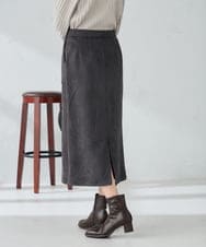 K2HKA07059 a.v.v(アー・ヴェ・ヴェ) 【ストレッチ/洗える】フェイクスエードナロースカート グリーン