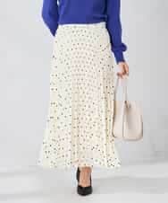 K2HKA08059 a.v.v(アー・ヴェ・ヴェ) 【洗える】ドットプリーツスカート アイボリー