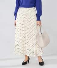 K2HKA08059 a.v.v(アー・ヴェ・ヴェ) 【洗える】ドットプリーツスカート アイボリー