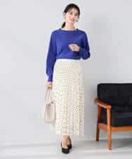 K2HKA08059 a.v.v(アー・ヴェ・ヴェ) 【洗える】ドットプリーツスカート アイボリー