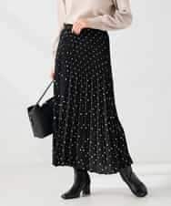 K2HKA08059 a.v.v(アー・ヴェ・ヴェ) 【洗える】ドットプリーツスカート アイボリー