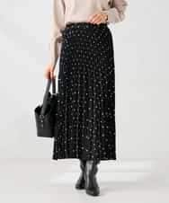 K2HKA08059 a.v.v(アー・ヴェ・ヴェ) 【洗える】ドットプリーツスカート アイボリー