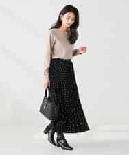 K2HKA08059 a.v.v(アー・ヴェ・ヴェ) 【洗える】ドットプリーツスカート アイボリー