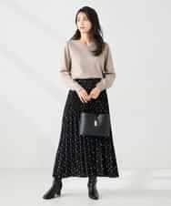 K2HKA08059 a.v.v(アー・ヴェ・ヴェ) 【洗える】ドットプリーツスカート アイボリー