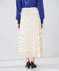 K2HKA08059 a.v.v(アー・ヴェ・ヴェ) 【洗える】ドットプリーツスカート アイボリー