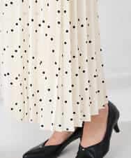 K2HKA08059 a.v.v(アー・ヴェ・ヴェ) 【洗える】ドットプリーツスカート アイボリー