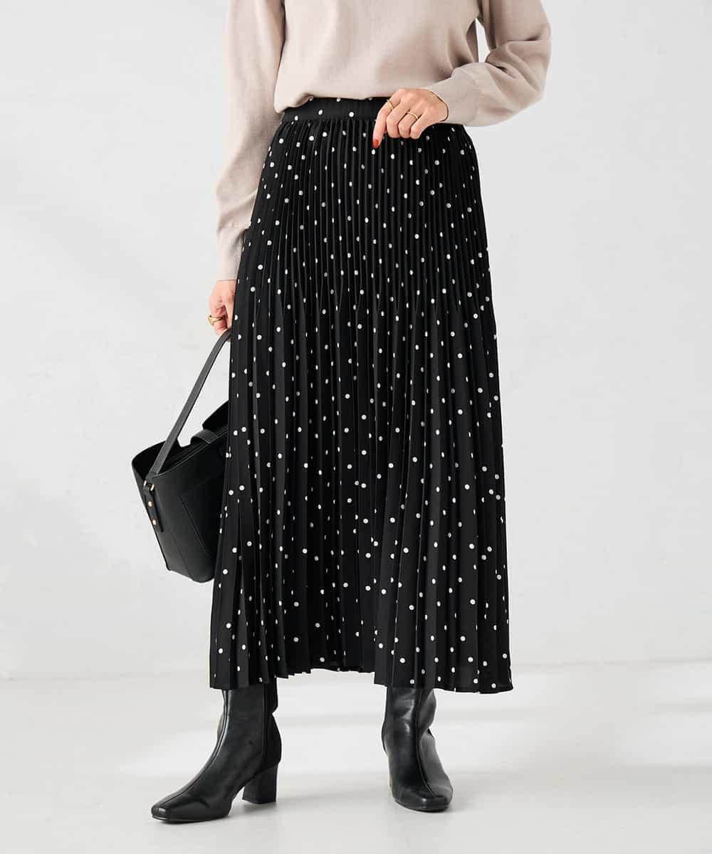 はる様5 洗える】ドットプリーツスカート(ロング・マキシ丈スカート) | a.v.v