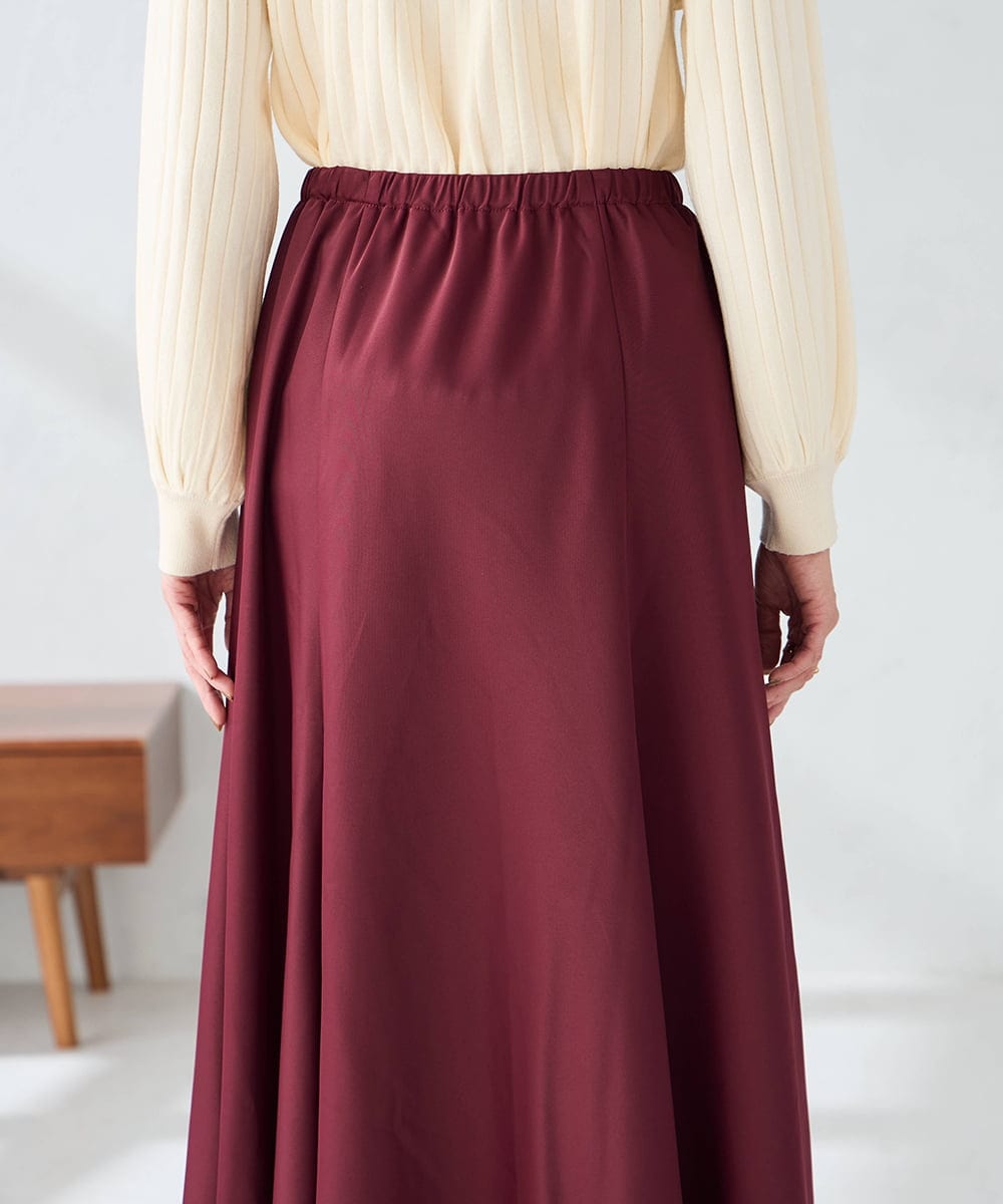 K2HKA09059 a.v.v(アー・ヴェ・ヴェ) 【マシンウォッシャブル】セミフレアスカート ボルドー