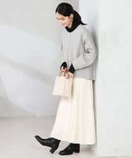 K2HKA09059 a.v.v(アー・ヴェ・ヴェ) 【マシンウォッシャブル】セミフレアスカート ボルドー