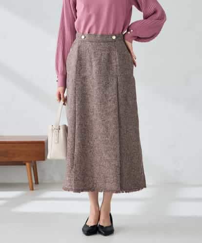 K2HKA13059 a.v.v ツイード調裾フリンジAラインスカート