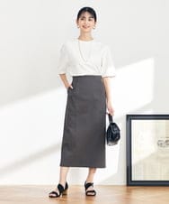 K2HTA01059 a.v.v(アー・ヴェ・ヴェ) ハイパーストレッチナロースカート グレージュ