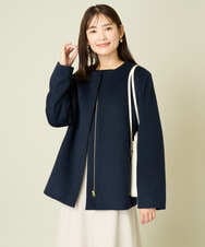 K2JAA09149 a.v.v(アー・ヴェ・ヴェ) ノーカラーコート ネイビー