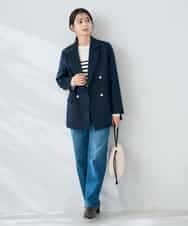 K2JAD05109 a.v.v(アー・ヴェ・ヴェ) 【ストレッチ/雑誌InRed(宝島社)11月号掲載】ダブルブレストジャケット ネイビー