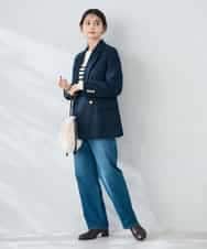 K2JAD05109 a.v.v(アー・ヴェ・ヴェ) 【ストレッチ/雑誌InRed(宝島社)11月号掲載】ダブルブレストジャケット ネイビー