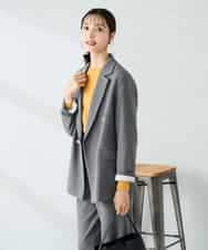 K2JAD05109 a.v.v(アー・ヴェ・ヴェ) 【ストレッチ/雑誌InRed(宝島社)11月号掲載】ダブルブレストジャケット ネイビー