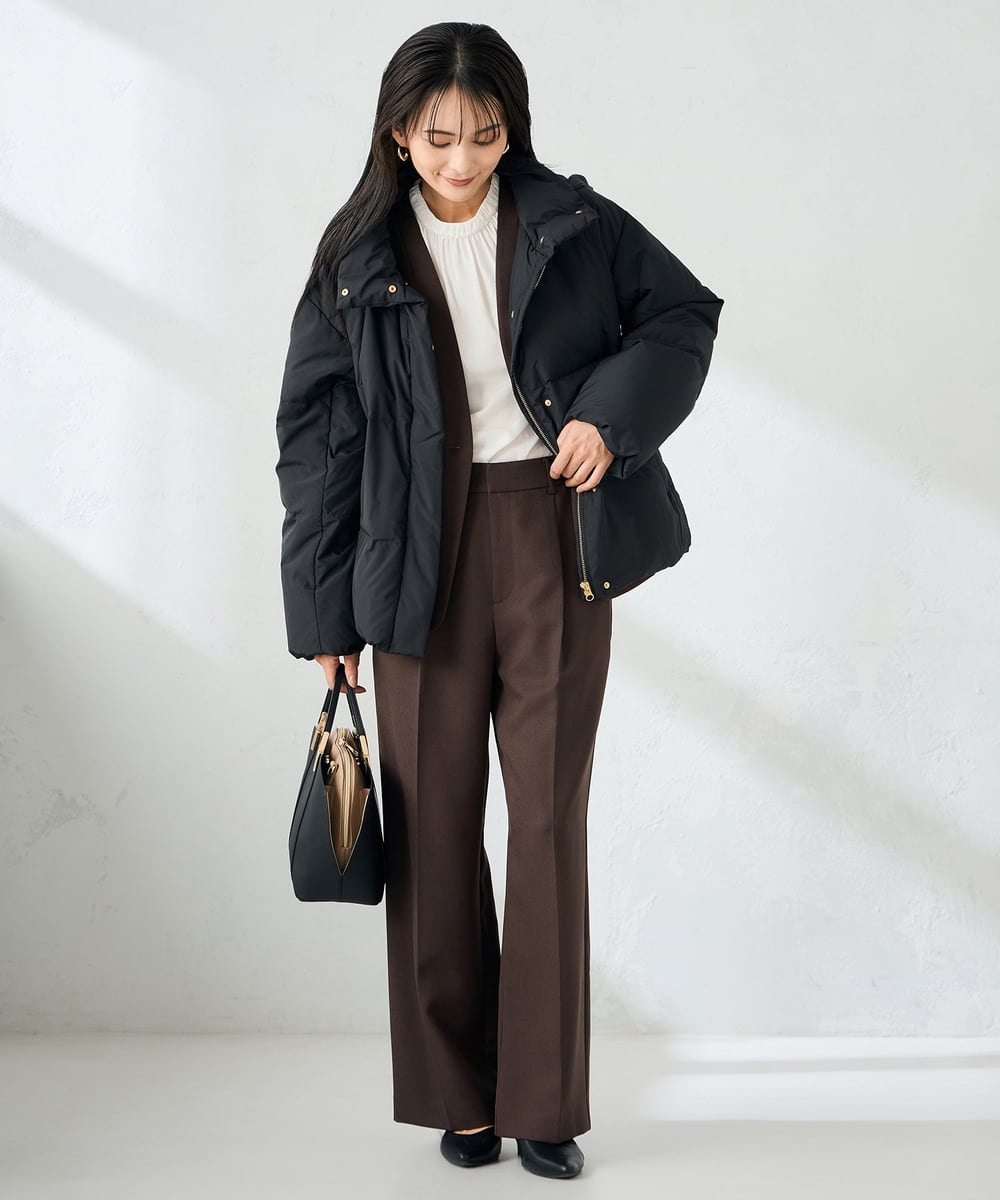 K2JAD10159 a.v.v(アー・ヴェ・ヴェ) 【2WAY/雑誌InRed(宝島社)1月・2月合併号掲載】スタンドネックショートダウンジャケット アイボリー