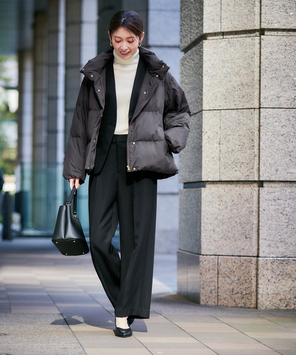 K2JAD10159 a.v.v(アー・ヴェ・ヴェ) 【2WAY/雑誌InRed(宝島社)1月・2月合併号掲載】スタンドネックショートダウンジャケット アイボリー