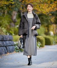 K2JAD10159 a.v.v(アー・ヴェ・ヴェ) 【2WAY/雑誌InRed(宝島社)1月・2月合併号掲載】スタンドネックショートダウンジャケット アイボリー