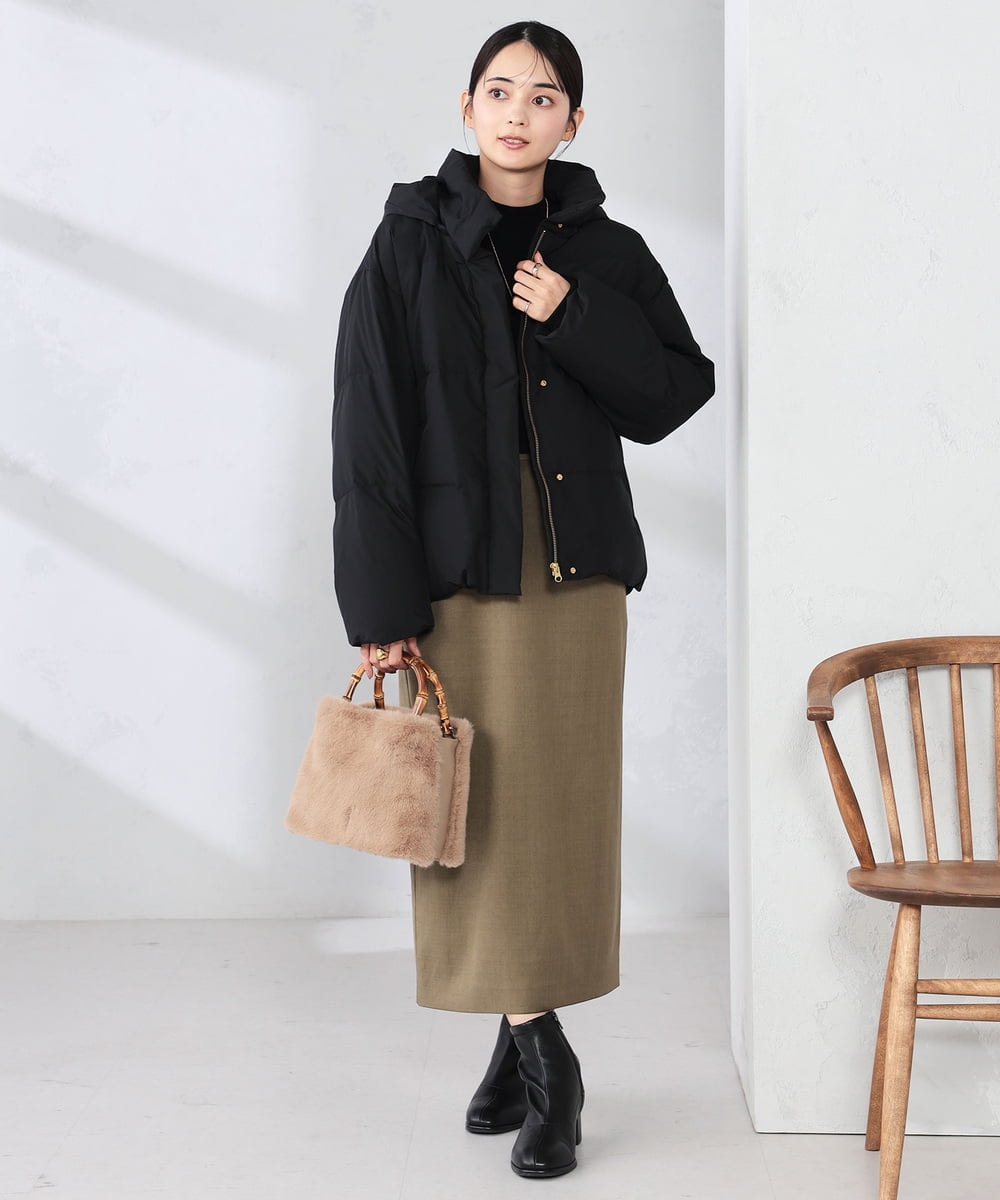 K2JAD10159 a.v.v(アー・ヴェ・ヴェ) 【2WAY/雑誌InRed(宝島社)1月・2月合併号掲載】スタンドネックショートダウンジャケット アイボリー