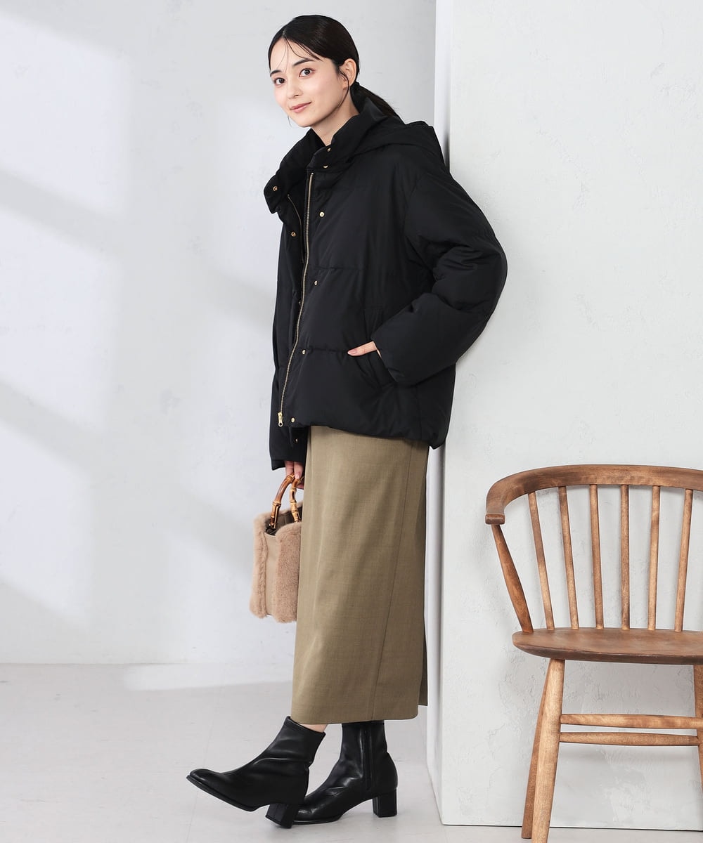 K2JAD10159 a.v.v(アー・ヴェ・ヴェ) 【2WAY/雑誌InRed(宝島社)1月・2月合併号掲載】スタンドネックショートダウンジャケット アイボリー